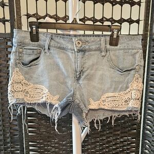 Refuge Vintage Y2k Low Rise Hip Huggers Hiphuggers Lace Trim Shorts
